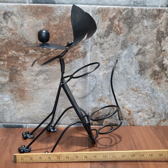 Metal Dog Wine Bottle Holder Floppy Eared Wagging Tail Decorative Puppy - Picture 10 of 12